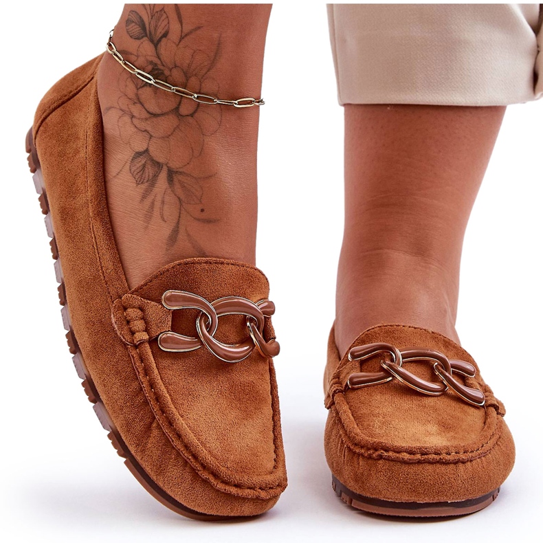 PG1 Mocassim feminino de camurça marrom Appia castanho