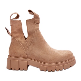 Botas de trabalhador bege com recorte Heaven