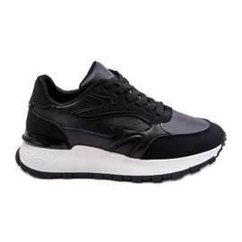 PG1 Sapatos esportivos femininos com plataforma preto e branco Henley