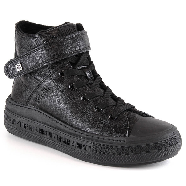 Tênis isolado com cadarço e velcro preto Big Star MM274008