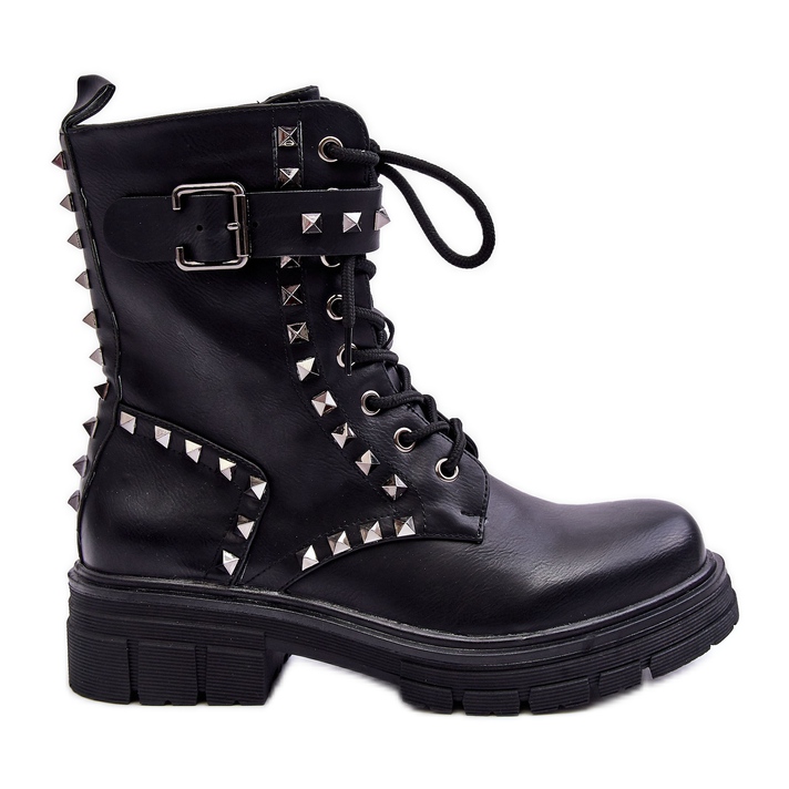 Chunky Worker Boots Feminino com Jets Black Tyralis preto