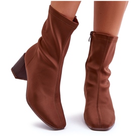 Botas de tecido Amisa marrom com zíper