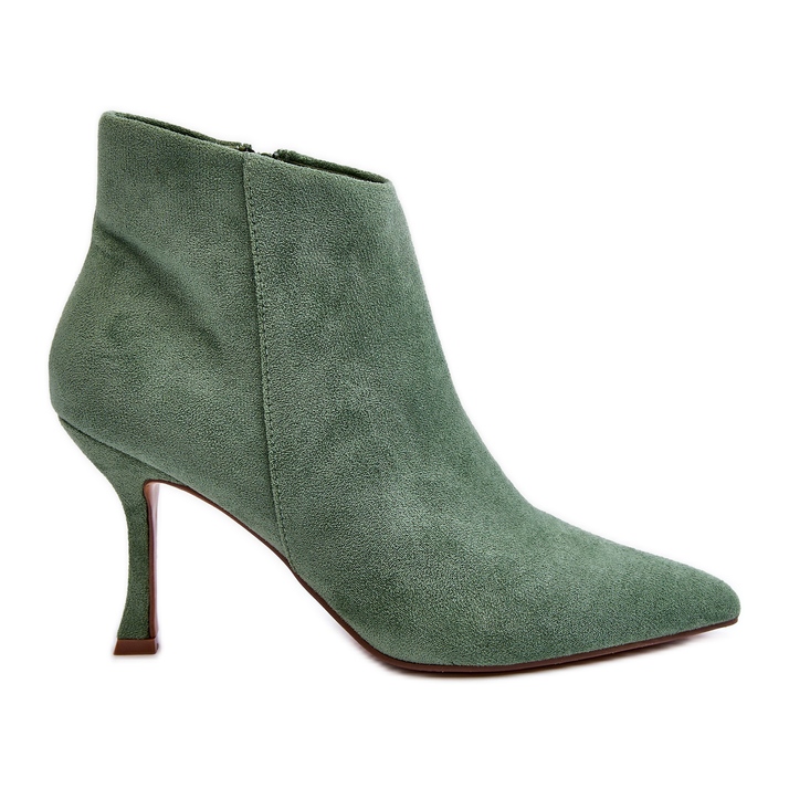 WS1 Botas Femininas Camurça Salto Alto Verde Merissa