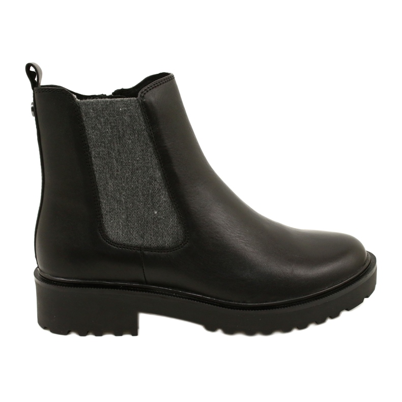 Caprice Botas de couro feminino no capricho mais grosso 9-25419-41 022 Black preto