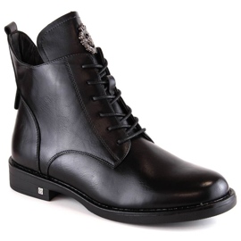 Bota com cadarço e zíper Potocki W WOL171B preta preto