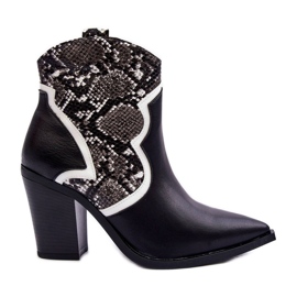 Botas Cowboy Cowboy Femininas Preto e Branco Leara