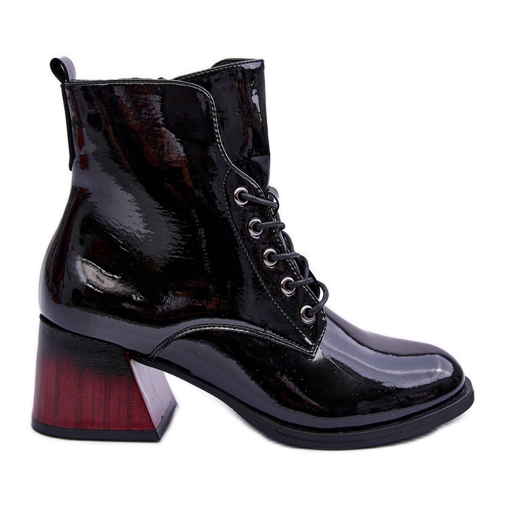 Vinceza Botas Salto Alto Laqueado Preto Luloshe
