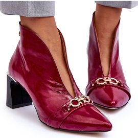 Botas de couro no salto maciejka 05262-15 fúcsia rosa Botas de couro no salto maciejka 05262-15 fúcsia rosa