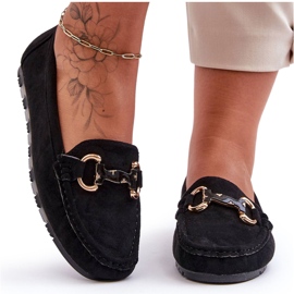 PG1 Mocassim feminino de camurça com decoração preto Dionira