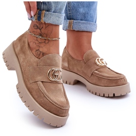 Laura Messi Sapatos femininos de camurça com decoração bege rosefalls