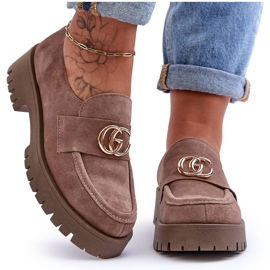 Laura Messi Sapatos Femininos de Camurça com Decoração Bege Escuro Rosefalls