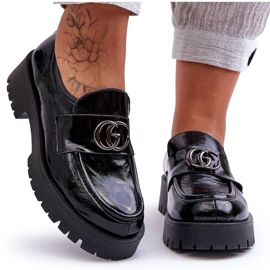 Laura Messi Sapatos Femininos de Couro com Decoração Preto Rosefalls