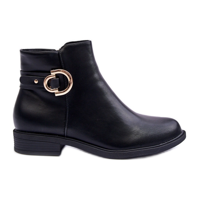FD1 Botas de salto baixo Meronei pretas preto