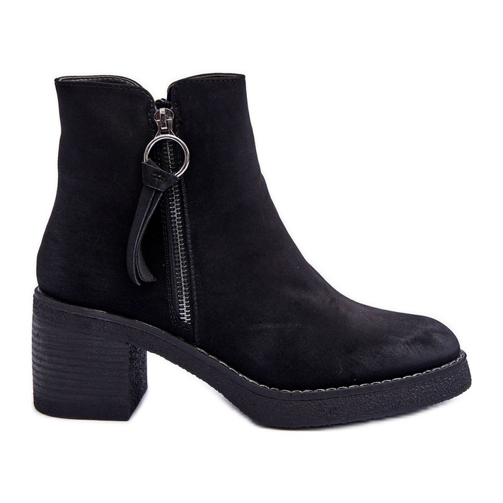 WS1 Botas femininas de camurça clássicas pretas Limoso preto