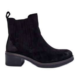 WS1 Botas de camurça clássicas para mulheres pretas Metanassa preto