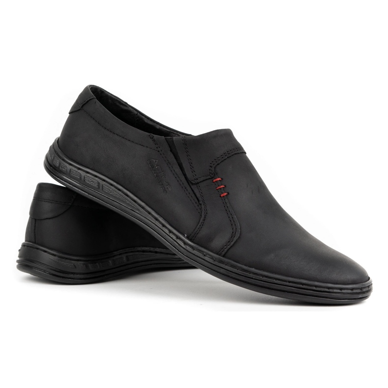 Polbut Sapatos slip-on de homem em pele 334N Plb preto