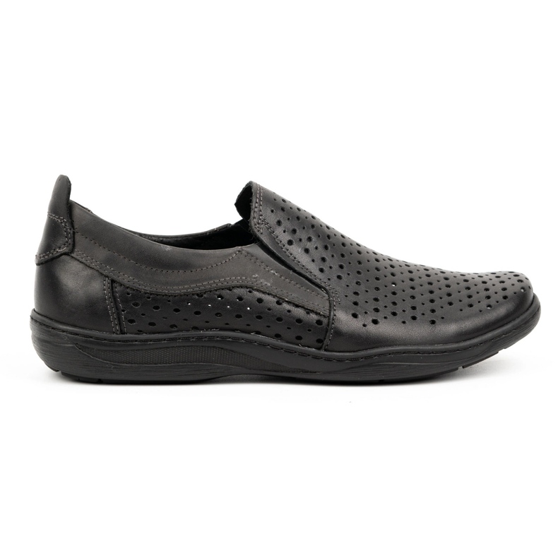 Olivier Mocassins masculinos abertos para o verão 662 preto