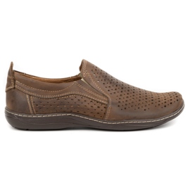 Olivier Mocassins masculinos vazados para o verão 662 marrom