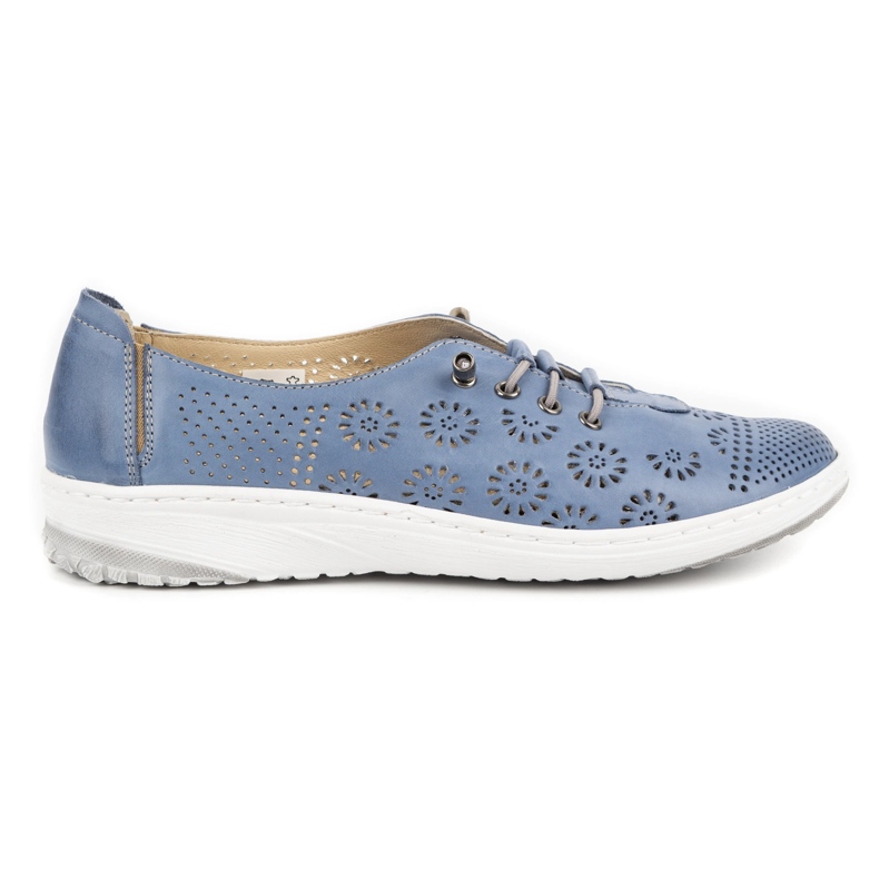 WASAK Sapatos femininos de couro de verão 625P azul