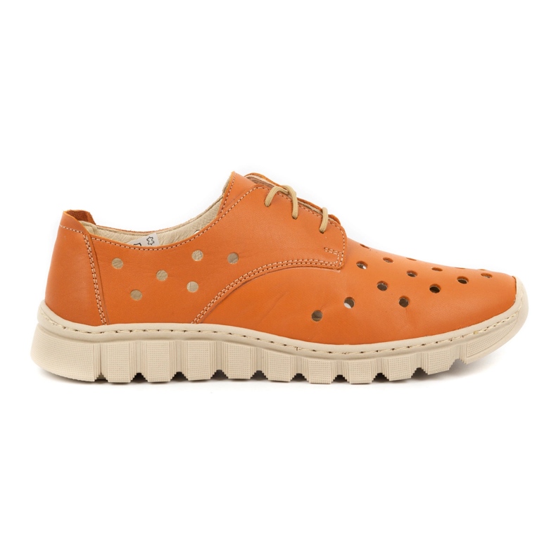 WASAK Sapatos femininos tênis de couro 0692W laranja