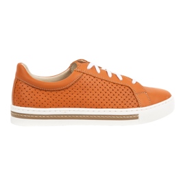 WASAK Sapatos femininos tênis de couro 0675W laranja