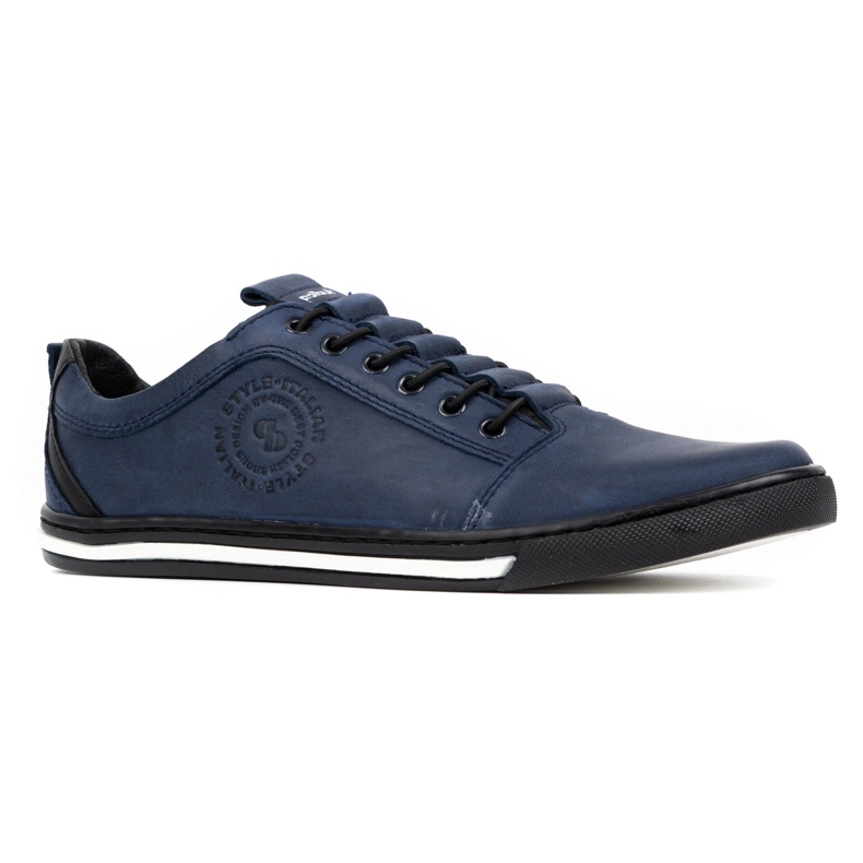 Polbut Sapatos casuais de homem em pele 2121/2 azul marinho
