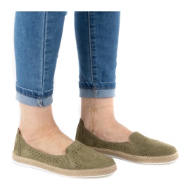 WASAK Sapatos de mulher alpargatas em pele 0646W verde