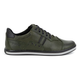 Polbut Sapatos masculinos casuais de couro 1801p verde