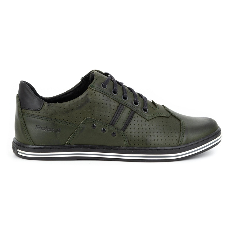 Polbut Sapatos masculinos casuais de couro 1801p verde