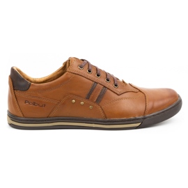 Polbut Sapatos casuais masculinos 1801N Axe Camel marrom