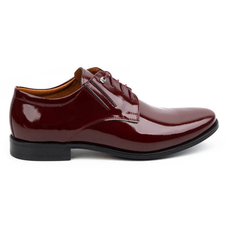 Olivier Sapatos masculinos de couro formal com couro envernizado 480 cereja vermelho