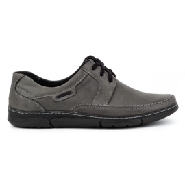 Olivier Sapatos de homem em pele com atacadores 60K cinza