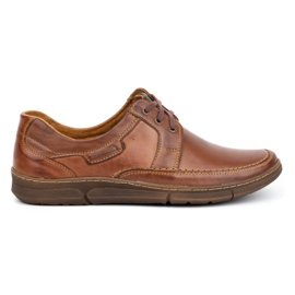 Olivier Sapatos de homem em pele com atacadores 60K castanho