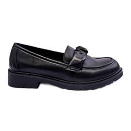 Mocassins de couro salto baixo preto S.Barski HY335