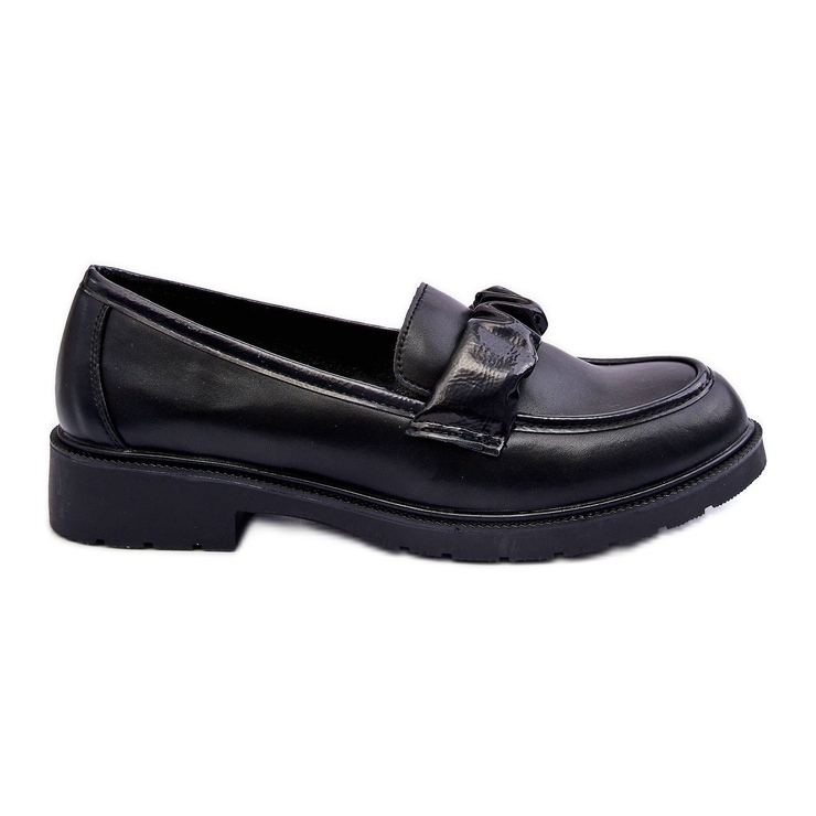Mocassins de couro salto baixo preto S.Barski HY335