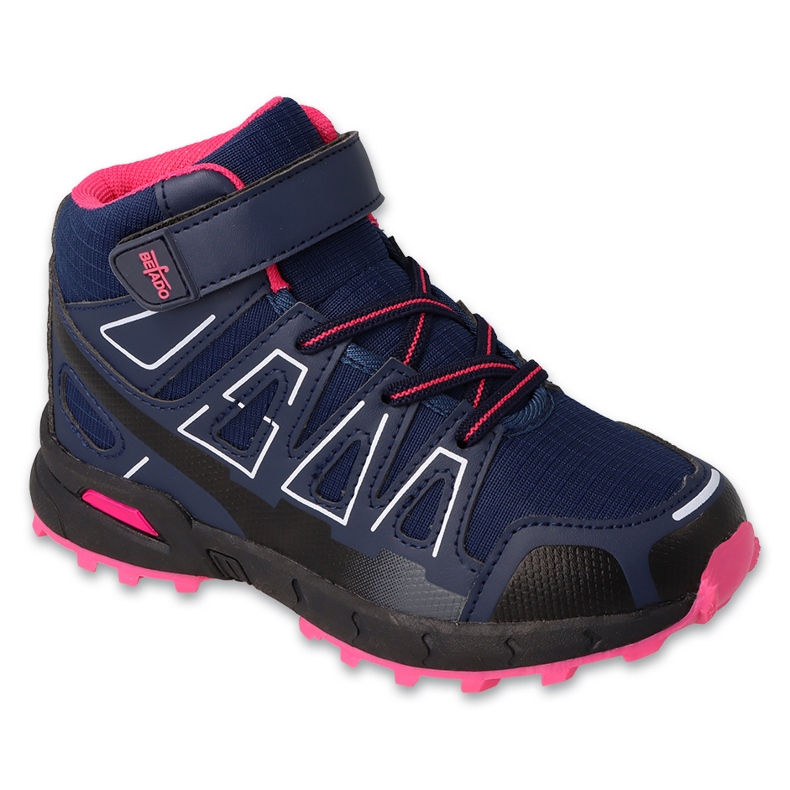Trekking infantil Befado 518Y001, azul marinho e rosa