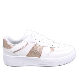Tênis feminino Kline branco/dourado