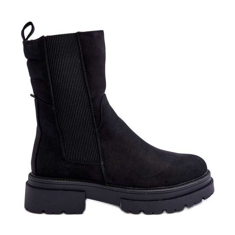 Botas Altas Quentes Botas Jodhpur Nobuck Preto Milca