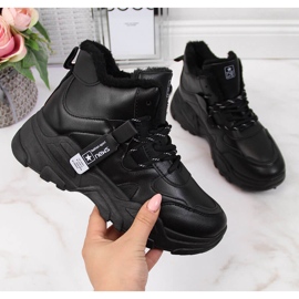 Ténis isolados de mulher com sola grossa, preto NEWS