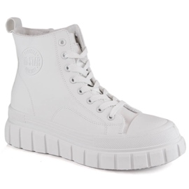 Botas isoladas Big Star MM274624 na plataforma com atacadores e fechos branco Botas isoladas Big Star MM274624 na plataforma com atacadores e fechos branco