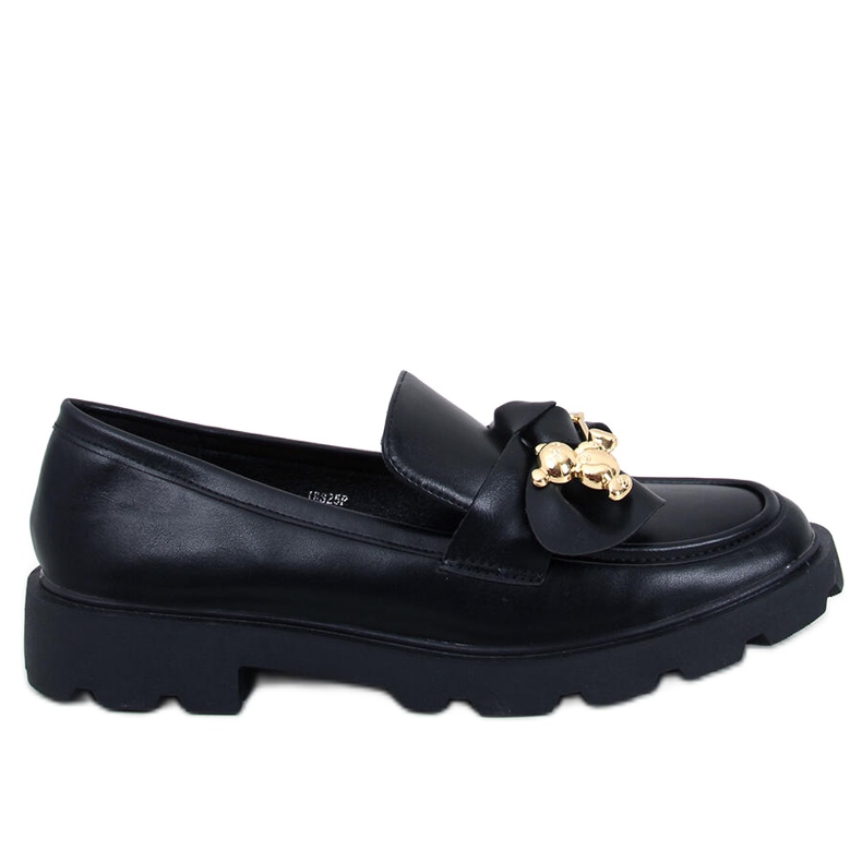 Mocassim com ursinho dourado Honey Black preto