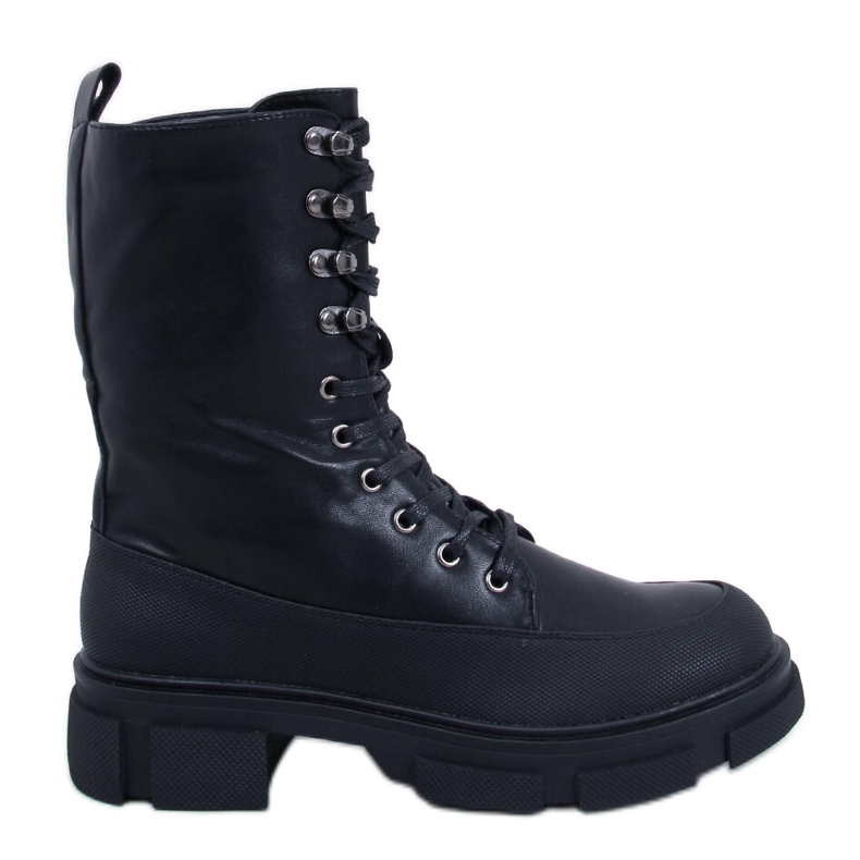 Bota preta Dart com cadarço preto Bota preta Dart com cadarço preto