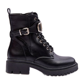 Botas modernas de trabalhador com decoração Ollia preta preto