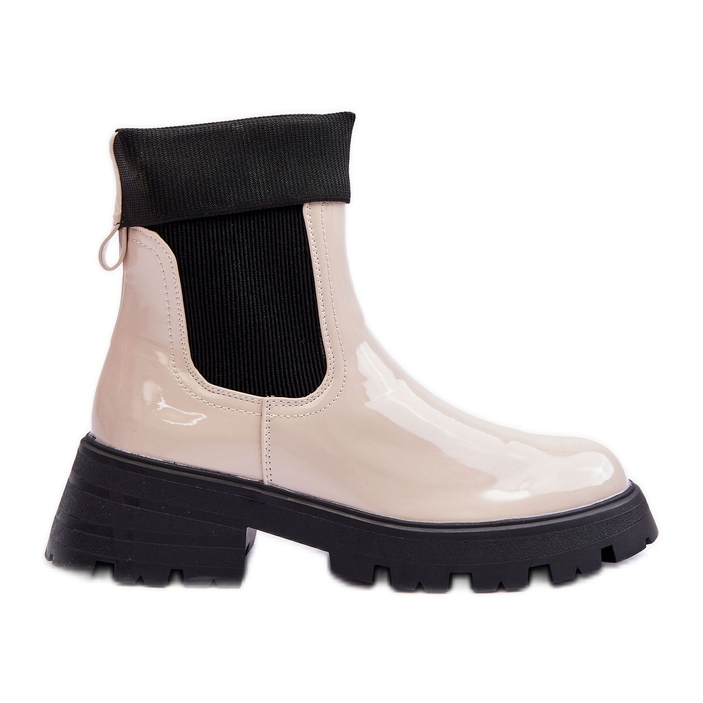 Botas Femininas Laca Jodhpur Bege Pavo