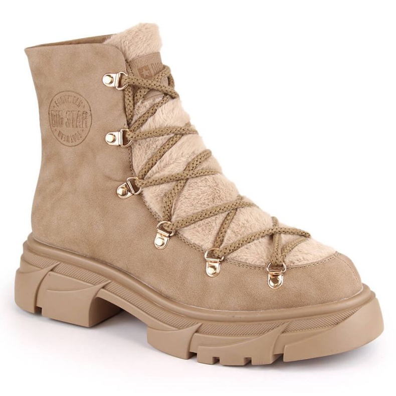 Botas com plataforma com pelo Big Star W INT1926B bege