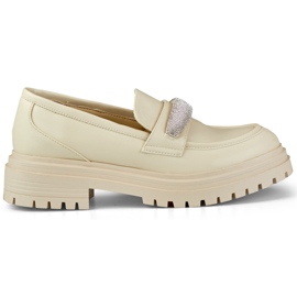 Brogues bege com zircões