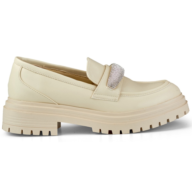 Brogues bege com zircões