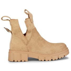 Botas plataforma bege de mulher Botas plataforma bege de mulher