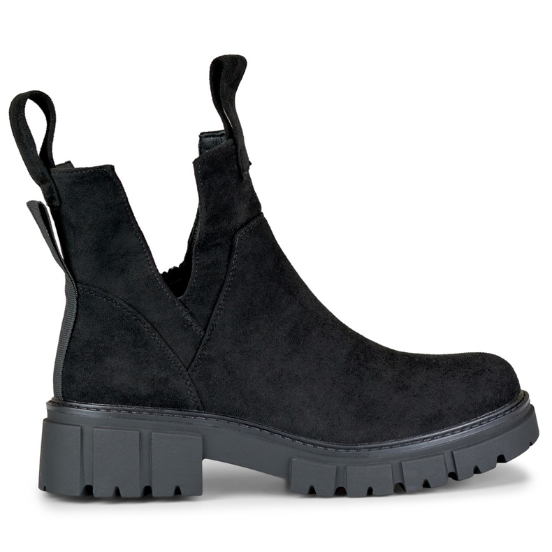 Botas pretas femininas na plataforma preto