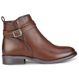 Botas de mulher elegantes castanhas com sola plana bege